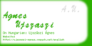 agnes ujszaszi business card