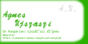 agnes ujszaszi business card